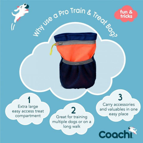 Coachi Pro Training Treat Bag & Dog Treat Bag - Navy/Coral