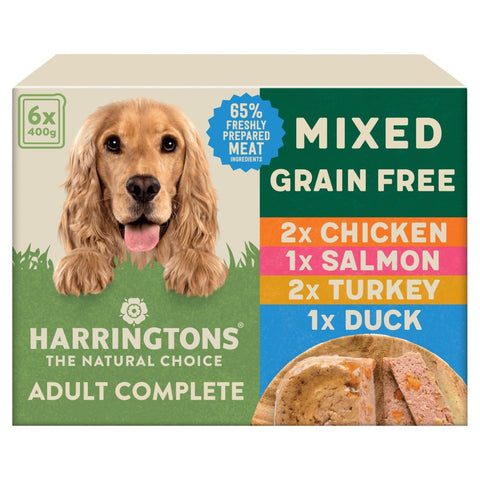 Harrington Mixed selection 6 pack (2x chicken, 2x turkey, 1x salmon, 1x duck) 6 x 400g