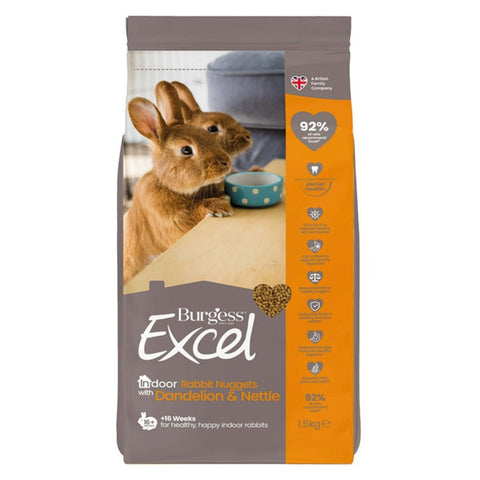 Burgess Excel Indoor Rabbit Nuggets with Dandelion & Nettle 1.5kg