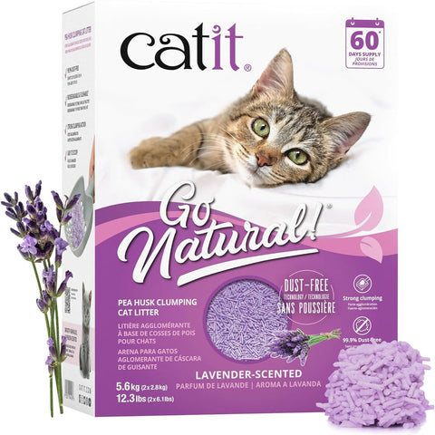 Catit Go Natural Pea Husk Lavender Scented Clumping Cat Litter 5.6kg