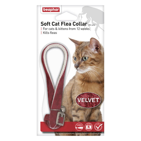 Beaphar Soft, Velvet Flea Collar for Cats with Bell