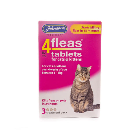 Johnson's 4fleas Tablets For Cats & Kittens Between 1-11kg - 3 Tablets