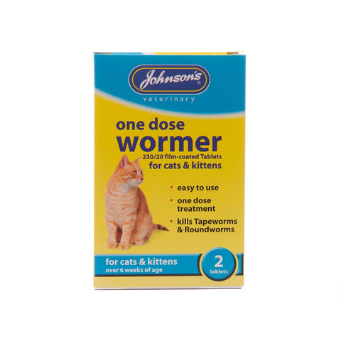 Johnson's One Dose Wormer Cat Tablet - 2 Tablets