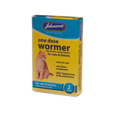 Johnson's One Dose Wormer Cat Tablet - 2 Tablets