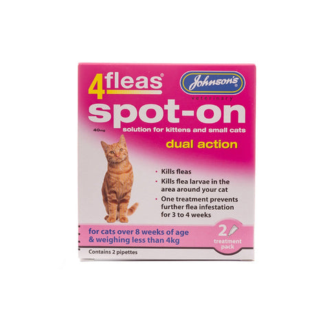 Johnson's 4fleas Spot On For Cats & Kittens up to 4kg - 2 Pack