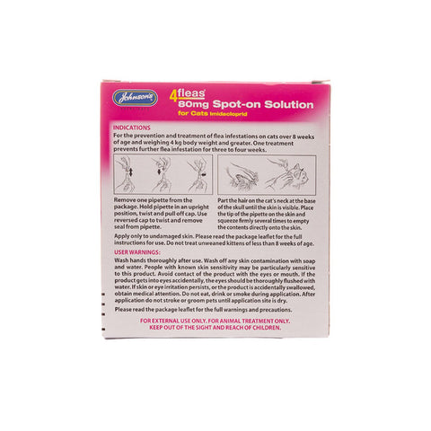 Johnson's 4fleas Spot-On For Cats Over 4kg - 2 Pack