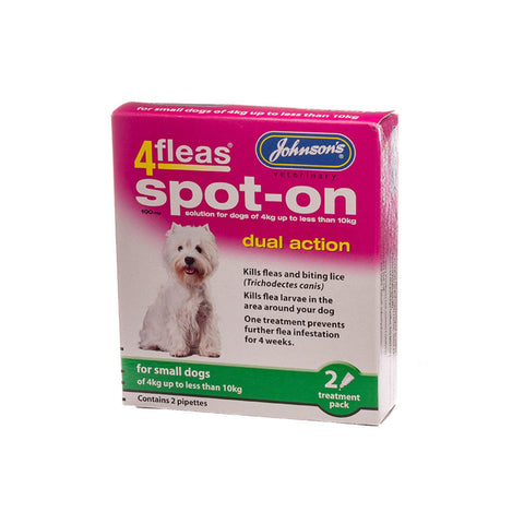 Johnson's 4fleas Spot-On Small Dogs & Puppies 4-10kg - 2 Pack