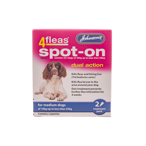 Johnson's 4fleas Spot-On Medium Dogs 10-25kg - 2 Pack