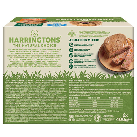 Harrington Mixed selection 6 pack (2x chicken, 2x turkey, 1x salmon, 1x duck) 6 x 400g