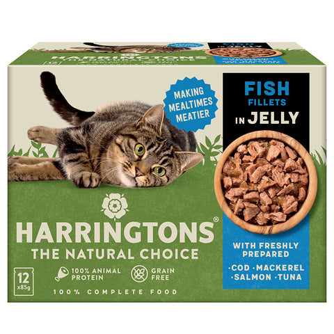 Harringtons Complete Grain-Free Fish Selection In Jelly Adult Wet Cat Food 12 Pouches