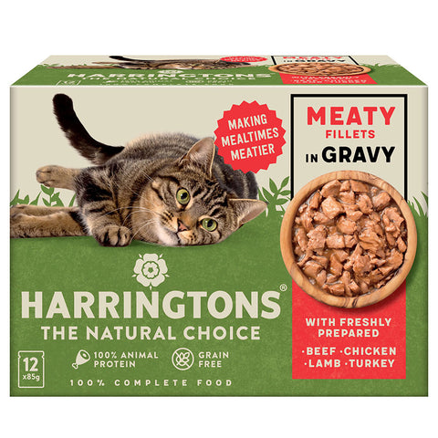 Harringtons Complete Grain-Free Meaty Selection In Gravy Adult Wet Cat Food 12 pouches