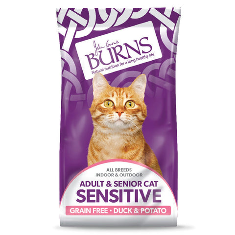 Burns Sensitive & Grain Free Sensitive Adult/Senior Cat Food Duck and Potato 1.5kg