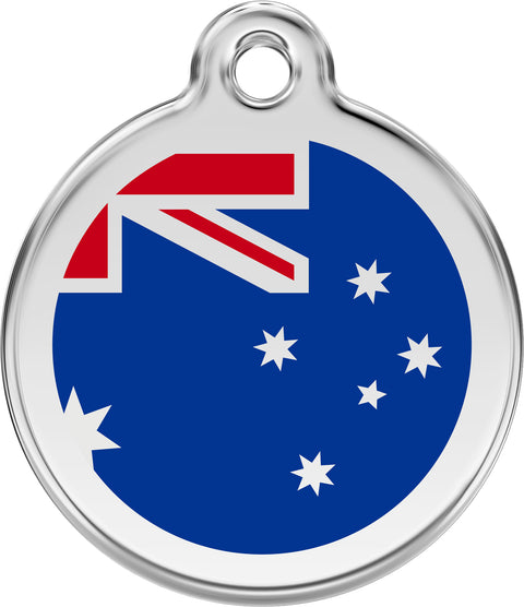 Australian Flag - Red Dingo Engraved Cat/Dog Tag