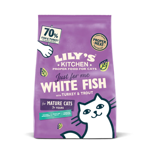 Lily's Kitchen White Fish with Turkey & Trout Senior Cat Dry Food 800g