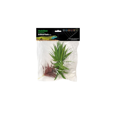 HabiStat Artificial Plant, 3 Pack, Succulent