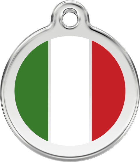 Italian Flag - Red Dingo Engraved Cat/Dog Tag