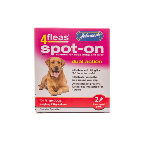 Johnson's 4fleas Spot On for Large Dogs & Puppies Over 25kg - 2 Pack