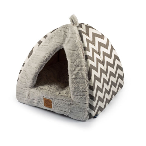 Ancol Sleep Paws Plush Pyramid Cat Bed Grey