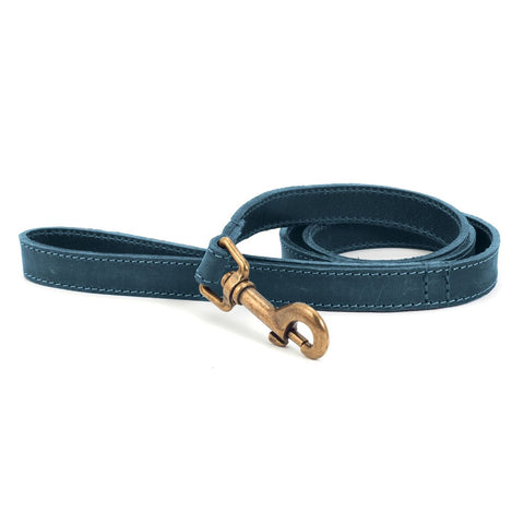 Ancol Timberwolf Leather Dog Lead, Blue