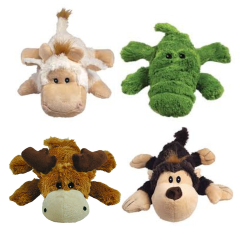 KONG Mystery Plush Cozies Naturals Dog Toy - Monkey, Crocodile, Sheep, or Moose