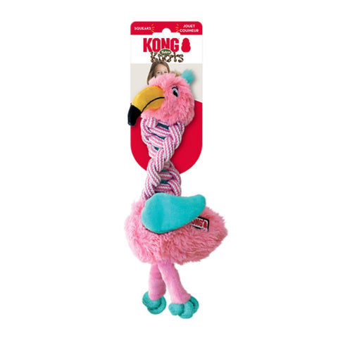 KONG Flamingo Knots Twist Plush Knotted Dog Toy - Small