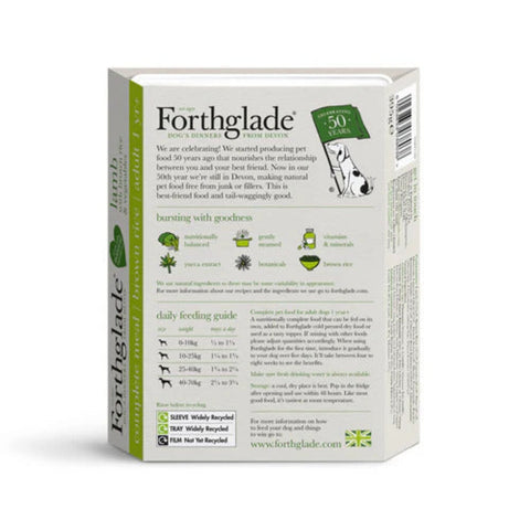 Forthglade Adult Lamb With Brown Rice & Vegetables Natural Wet Dog Food 395g x 12