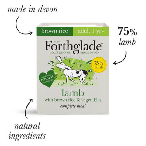 Forthglade Adult Lamb With Brown Rice & Vegetables Natural Wet Dog Food 395g x 12