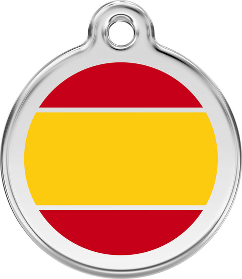 Spanish Flag Yellow - Red Dingo Engraved Cat/Dog Tag