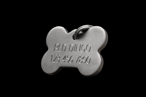 Titanium Solid Metal Bone - Red Dingo Engraved Dog Tag