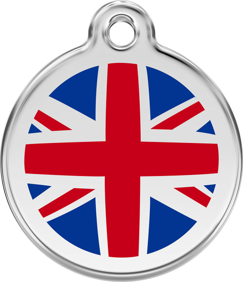 UK Flag - Red Dingo Engraved Cat/Dog Tag