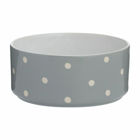 Mason Cash Polka Dot Grey Dog Bowl 18cm