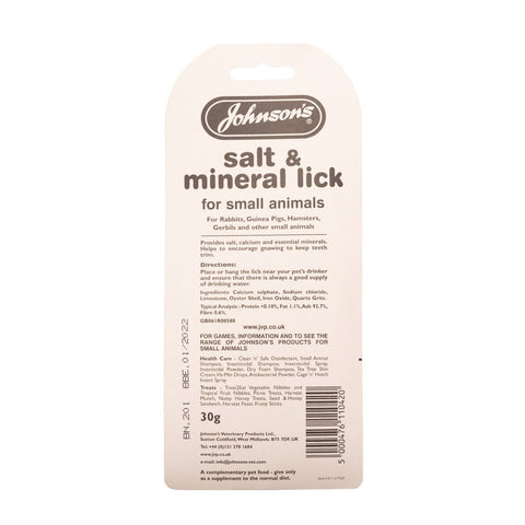 Johnson's Salt & Mineral Lick For Small Animals