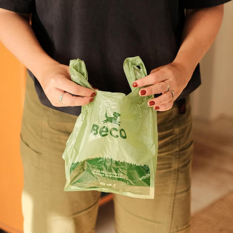 Beco Poop Bags with Tie Handles, Unscented - 120 pack - Made From Recycled Materials