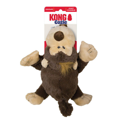 KONG Mystery Plush Cozies Naturals Dog Toy - Monkey, Crocodile, Sheep, or Moose